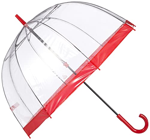 [フルトン] MOONBAT(ムーンバット) Bierdcage バードケージ 傘 長傘 透明傘 レディース ギフト プレゼント 21-152-52951-00-33-65 レッド/ワンポイントロゴ 親骨の長さ：約65㎝