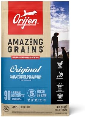 ORIJEN Amazing Grains High Protein Dry Dog Food Original Recipe 22.5lb Bag