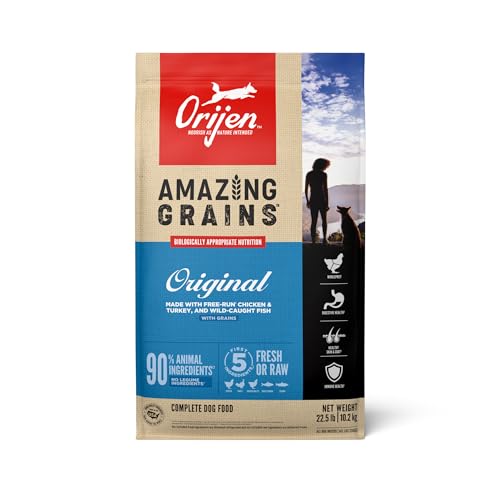 ORIJEN Amazing Grains High Protein Dry Dog Food Original Recipe 22.5lb Bag