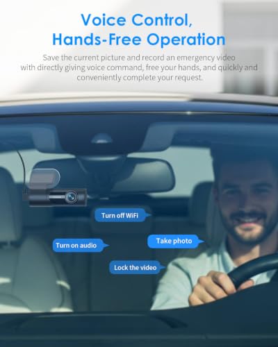 KAWA Dash Cam 3K Avant,Camera Voiture 1620P,WiFi&APP,Commande vocale,Carte SD 32GB Incluse,Vision Nocturne,Mode Parking 24/7,Capteur G,Enregistrement en Boucle,Dashcam Camion,RV, SUV,Noir – vue 9