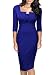 Miusol Women's Business Tunic 3/4 Sleeves Bodycon Pencil Dress Large/US Size 8