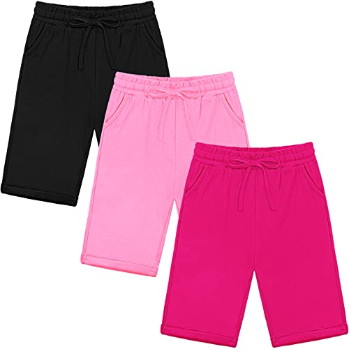 Resinta 3 Pack Girls' Active Long Shorts Girls Basketball Soccer Shorts Athletic Bermuda Shorts For Toddler Big Girls (4-5T) #TOP11