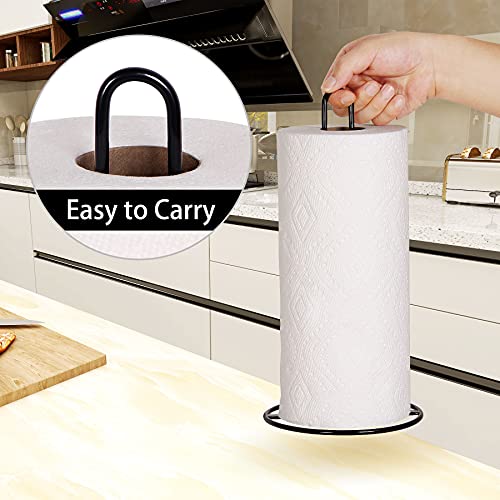 Paper Towel Holder Countertop, OBODING, Kitchen Paper Towel Stand Holder for Kitchen Organization and Storage, Paper Towel Holders for Standard and Large Size Rolls (Black) by OBODING - Image 2