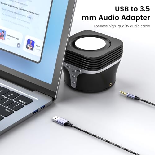 MOSWAG Adaptador USB a Jack 3.5mm con micrófono miniatura 5
