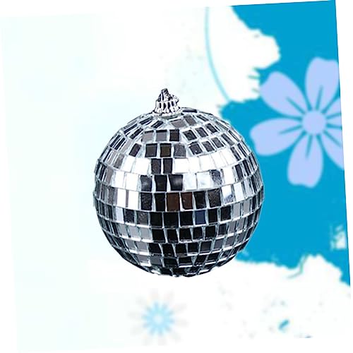 Bola espejada plateada de 20 cm, decoración colgante para fiestas, bodas, discotecas y festivales miniatura 4