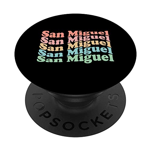 Vintage 70's El Salvador Hippie City - Retro San Miguel PopSockets Swappable PopGrip, Black