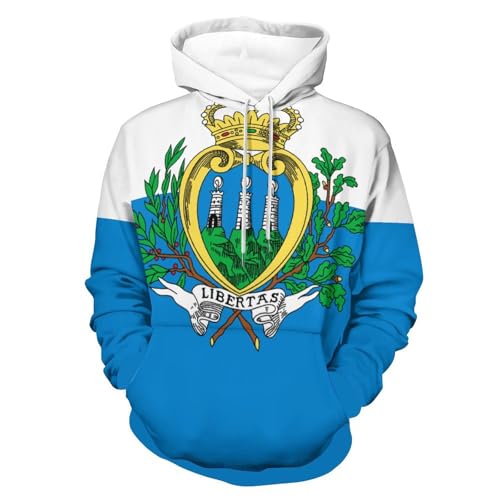 Sweat à capuche 3D Saint-Marin idée cadeau originale hoodie pour adolescent