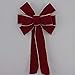 Burgundy Velvet Gold Edge Handcrafted Christmas Wreath Bow (8 inch bow)