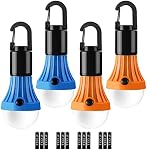 Lepro Lampe de tente compacte avec crochets à clips, portable LED Lumières de tente suspendues avec 3 Lighting Modes, Ampoules de camping variables pour ouragan Randonnée d'urgence en plein air et en intérieur, Batteries incluses