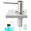 Poveta Seifenspender Küche Einbau, Spülmittelspender Küche für Spülbecken, Soap Dispenser mit 300ML Flasche und 1,2 m Schlauch, Seifenspender aus Kupfer, Edelstahlmuttern, Oben Befüllen, Chrom