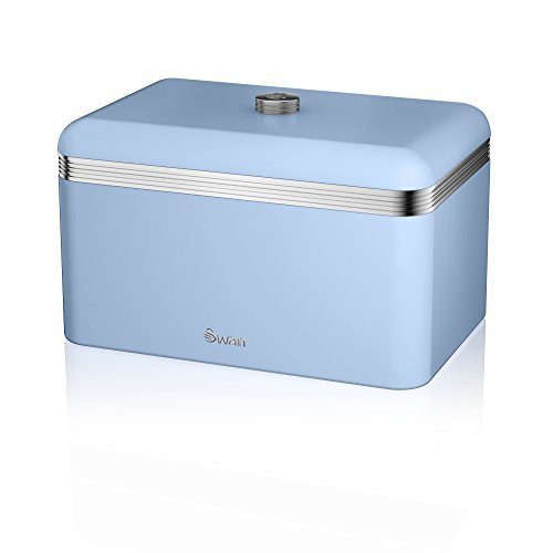 Swan Products Vintage Bread Bin in Blue - Stylish Food Storage Solution
