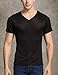 Grenasasilk Mens Silk T-Shirts Short Sleeve Mulberry-Silk Dress Tee Tops Breathable & Moisture V-Neck Undershirt Black Large