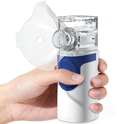 Bntath Aerosol Silenzioso, Ricaricabile USB-C Macchina Aerosol per Adulti e Bambini,Con Display Digitale, Aerosol Ultrasuoni Con 2 Maschere e un Boccaglio