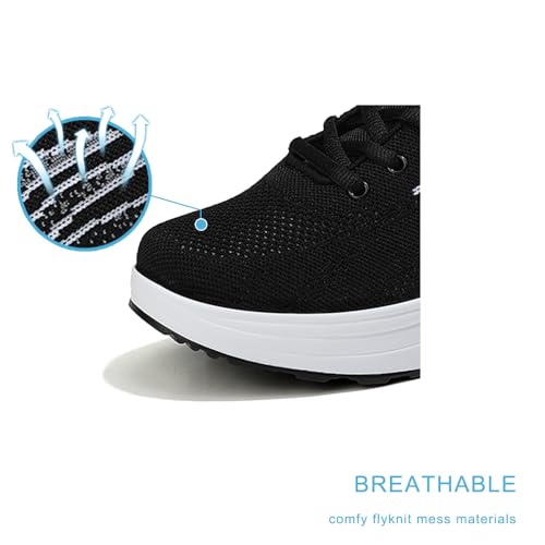 Image of RUIDENG Platform Sneakers for Women Air Cushion | Walking Shoes Women Comfortable All Day | Thick Rocker Bottom