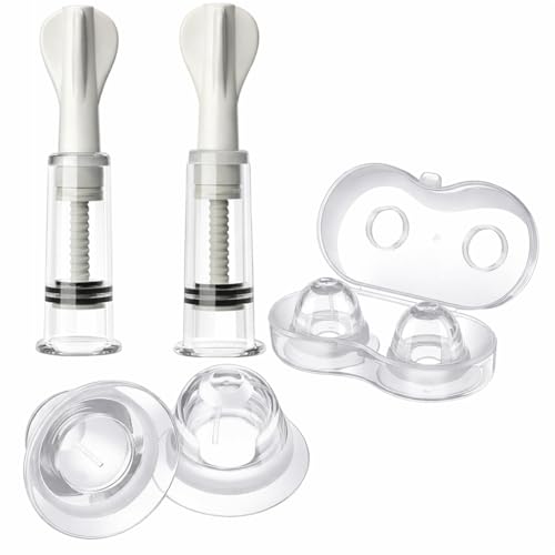 Image of Inverted Nipple Corrector for Breastfeeding, Latch Assist Tool for Flat & Inverted Nipples, Nursing Mom Breastfeeding Support Device - 4 Pack