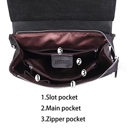 Heshe Genuine Leather Backpacks Purse For Women Shoulder Bags With Anti Theft Zipper Designer Daypack For Travel(Black) #TOP6