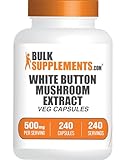 BulkSupplements.com White Button Mushroom Capsules - Mushroom Supplement, Agaricus Mushroom Capsules - White Button Mushroom Extract, Vegan, 240 Count (Pack of 1)