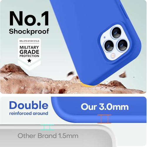 Image of LOVE 3000 Compatible with iPhone 12 Pro Max Phone Case | Thickening 2.1 MM Liquid Silicone | Anti-Scratch Microfiber Lining | Full-Body Duty Heavy Protection Case for Men, Klein Blue
