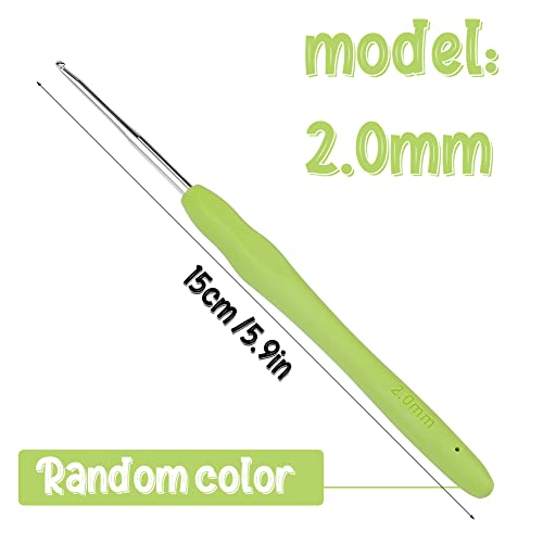 Image of Crochet Hook, 2.0 mm Ergonomic Crochet Hook, Crochet Needles for Arthritic Hands, Knitting Needles with Soft Handle Beginners and Experienced Hobbyists (2.0 mm)