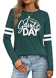 Football Shirts for Women Football Game Day Season Sunday Long Sleeve Tops