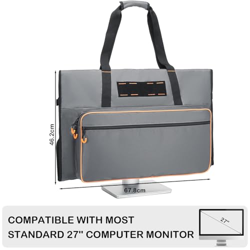BlesMaller Monitor Tragetasche kompatibel mit iMac 27 Zoll LCD Bildschirmen gepolsterte 27\ Monitor Reisetasche Tragbare Desktop Computer Schutzhülle (Grau)