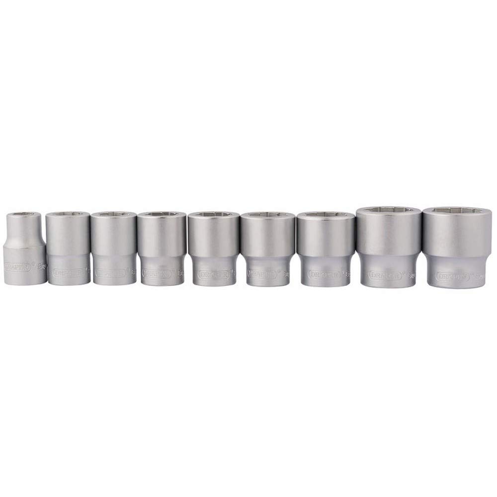Draper Blue 41482 Square Drive Nut And Bolt Remover 9 Pieces Set, 3/8" Length