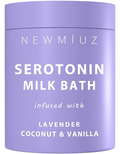 Creamy Coconut Lavender Milk Bath Soak Powder Moisturize Skin Calm Vanilla Luxury Spa Salt Destress Relaxation Gift for Women Perfect Stocking Stuffer