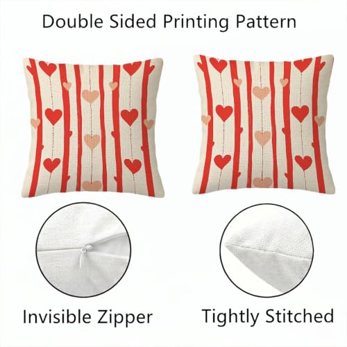 Taie d'oreiller double face rouge lin 45x45 cm imperméable avec fermeture éclair - 7