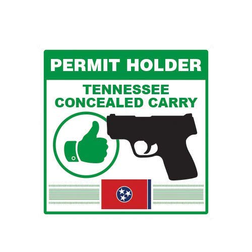 Tennessee Concealed Carry Permit Holder Sticker Adhesive Vinyl 2a permited...