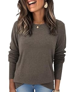 Womens Wool Blend Pullover Sweaters Crew Neck Classic Dressy Elegant Long Sleeve Fall Winter Sweater Top