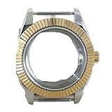 Gladiaond 1 cassa for orologio curva scanalata da 39 mm, in zaffiro, impermeabile, for NH35, NH36, NH38/34, quadrante 28,5, cinturino Oyster in acciaio 316L(No strap 9)