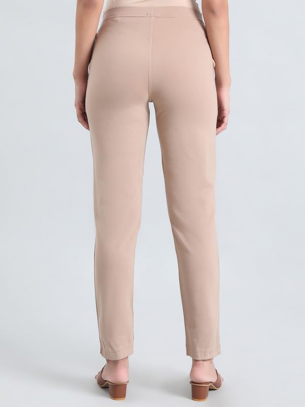 Image of GO COLORS Ponte Smart Kurti Pants Full Length for Women | Breathable, Mid Rise