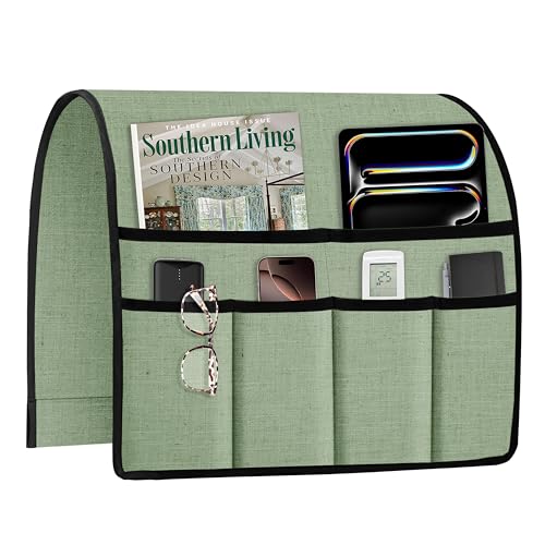 Joywell Remote Control Holder Armchair Caddy Armrest Organizer Light Sage