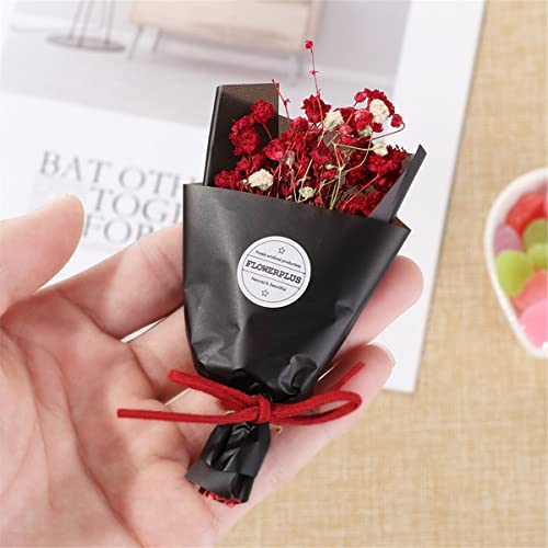 Mini ramo flores secas naturales 10x6 cm para decoración miniatura 3