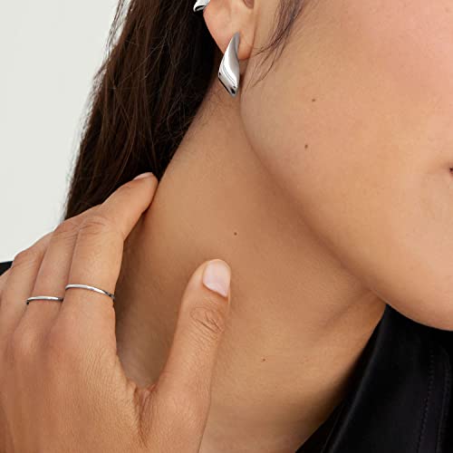 MILACOLATO 925 Sterling Silver Ring for Women Men High Polished Plain Stackable Thumb Rings Tarnish Resistant Wedding Band Ring Comfort Fit Size 4 to 12, 1mm 2mm 3mm 4mm 5mm 6mm3