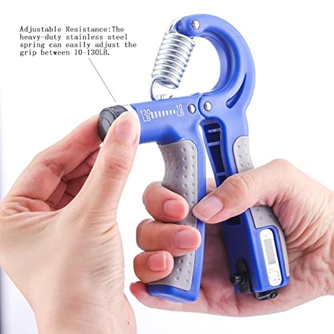 Hand Strengthener Grip 2 Pack, Hand Exercisers for Strength with Adjustable Resistance 10-130 Lbs,Hand Grip,Grip Strength Trainer for Muscle Building and Injury Recover