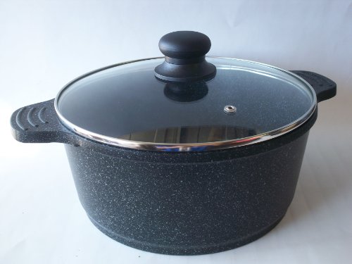 Ceramic Marble Coated Cast Aluminium 4 Qt. Stockpot Non Stick Cookware (24 Cm Diameter) #TOP1
