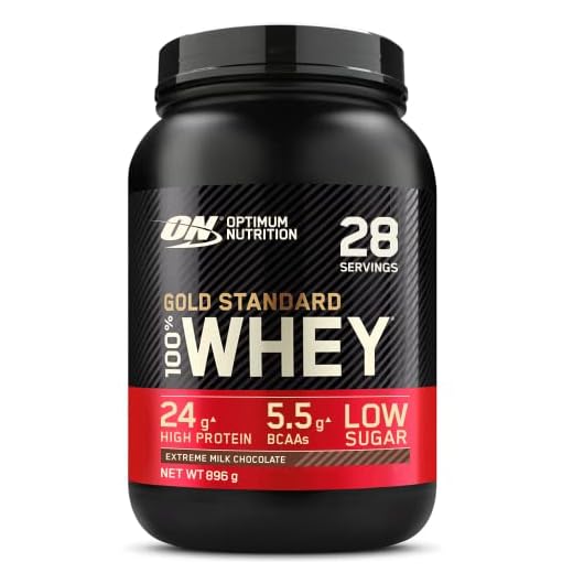 Optimum Nutrition Gold Standard 100% Whey Proteína en Polvo, Glutamina y Aminoácidos Naturales, BCAA, Extremo Chocolate, Leche, 28 Porciones, 896 g, Embalaje Puede Variar