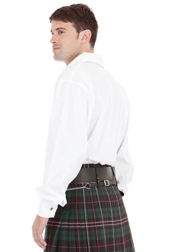 Kilt Society Mens White Scottish Jacobite Ghillie Shirt Large #TOP1