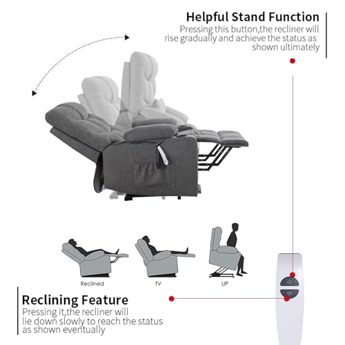 Sillón reclinable eléctrico lino para adultos miniatura 3