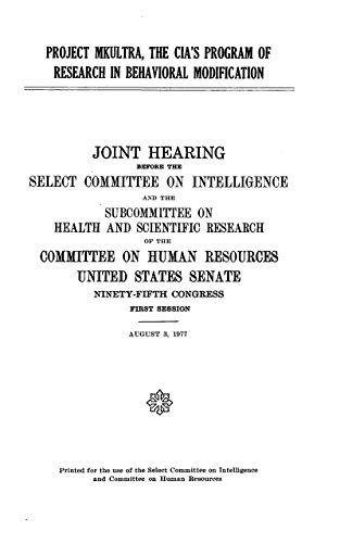 Joint Hearing Before the Select Committee on Intelligence and the Subcommittee on Health and Scienti