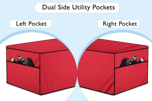 Image of The Furnishing Tree Polyester Waterproof & Dustproof Printer Cover - Compatible with Auto Duplex Laser Brother DCP-L2640DW Printers, Red , Dimensions in DxWxH - ( 40x42x26 CM)