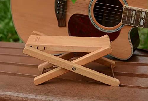 NUZAMAS Repose-pieds réglable en bois massif pour guitare, pliable, hauteur et angle réglables, très résistant, 27 cm x 13 cm