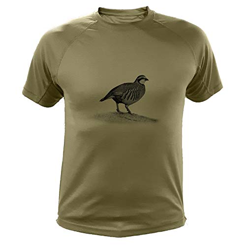 AtooDog Camisetas Personalizadas de Caza, Perdiz roja - Ideas Regalos (30166, Verde, XXL)