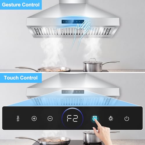 Image of 36 inch Wall Mount Range Hood,1200 CFM Stainless Steel Stove Vent Hood