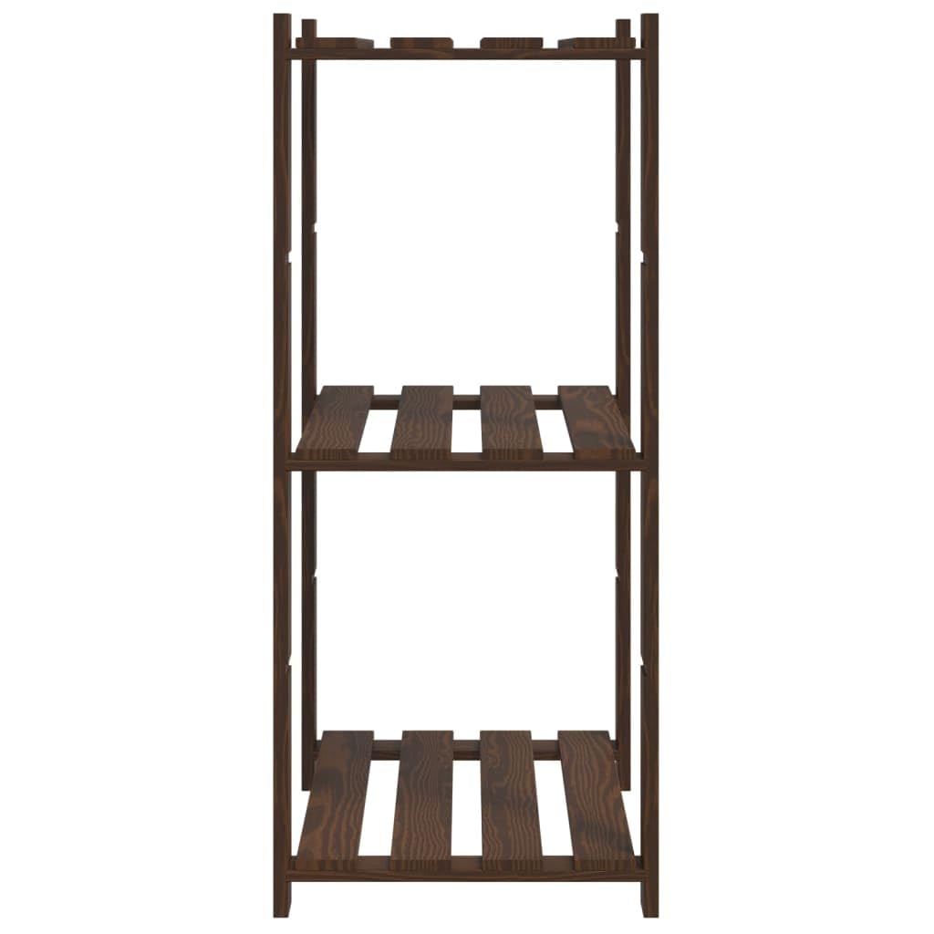 vidaXL Scaffale a 3 Livelli Marrone 60x38x90 cm in Legno di Pino