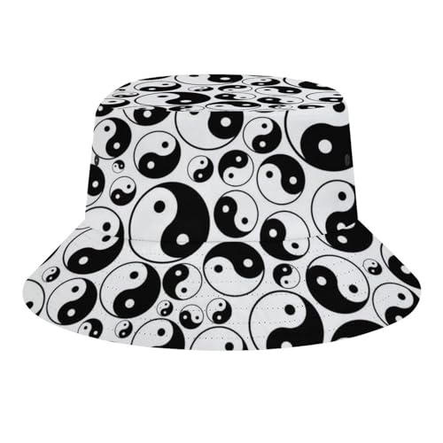 Generic Yin and Yang Bucket Hat for Women and Men Summer Sun Beach Fishing Cap, Style-9-6