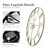 Cuspin 24 Inch Large Wall Clock, Gold Clocks for Living Room Decor, Silent Non Ticking Battery-Operated Metal Round Wall Clock Decorative Modern Design Home Decor - Roman Number