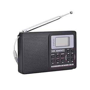 Miniradio, FM/AM/SW/LW/TV-geluid Ontvanger met volledige frequentie Ontvangst van radio, draagbare stereoradio met klok en alarm voor zak/buiten/binnen.(10K)