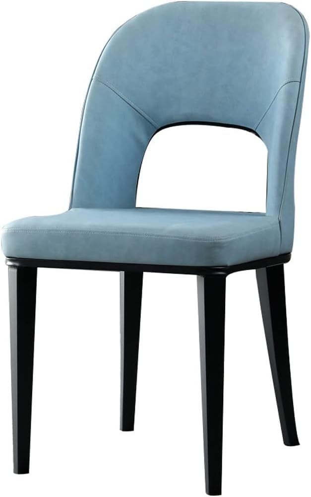 Chaise de cuisine en cuir avec pieds en acier au carbone stables